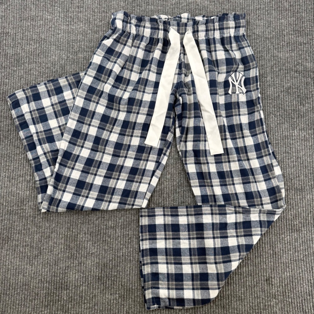 Concepts Sport MLB New York Yankees Mens Large Blue White Plaid Pajama Pants